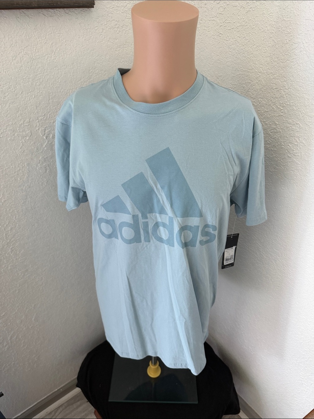 adidas Pale Blue Logo Crewneck Tee